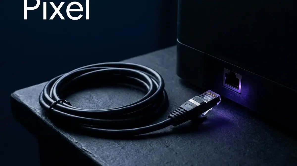 Unplugged network cable with a violet glow on a black background: Meta pixel not connected to conversion events